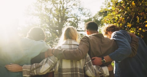 Young people hanging out and building community