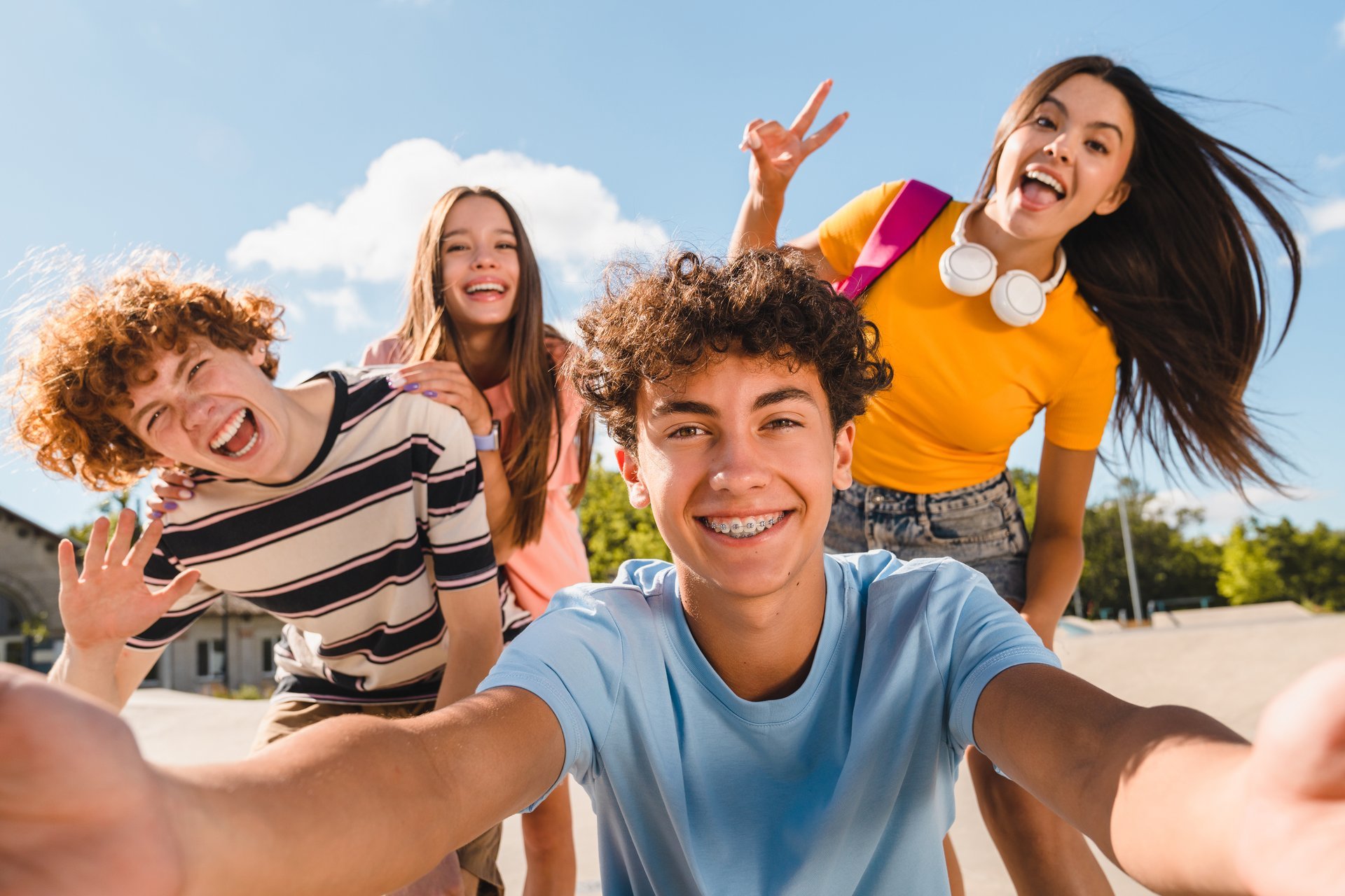 Young diverse group of friends
