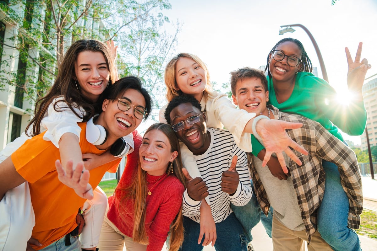 Young friends having fun together