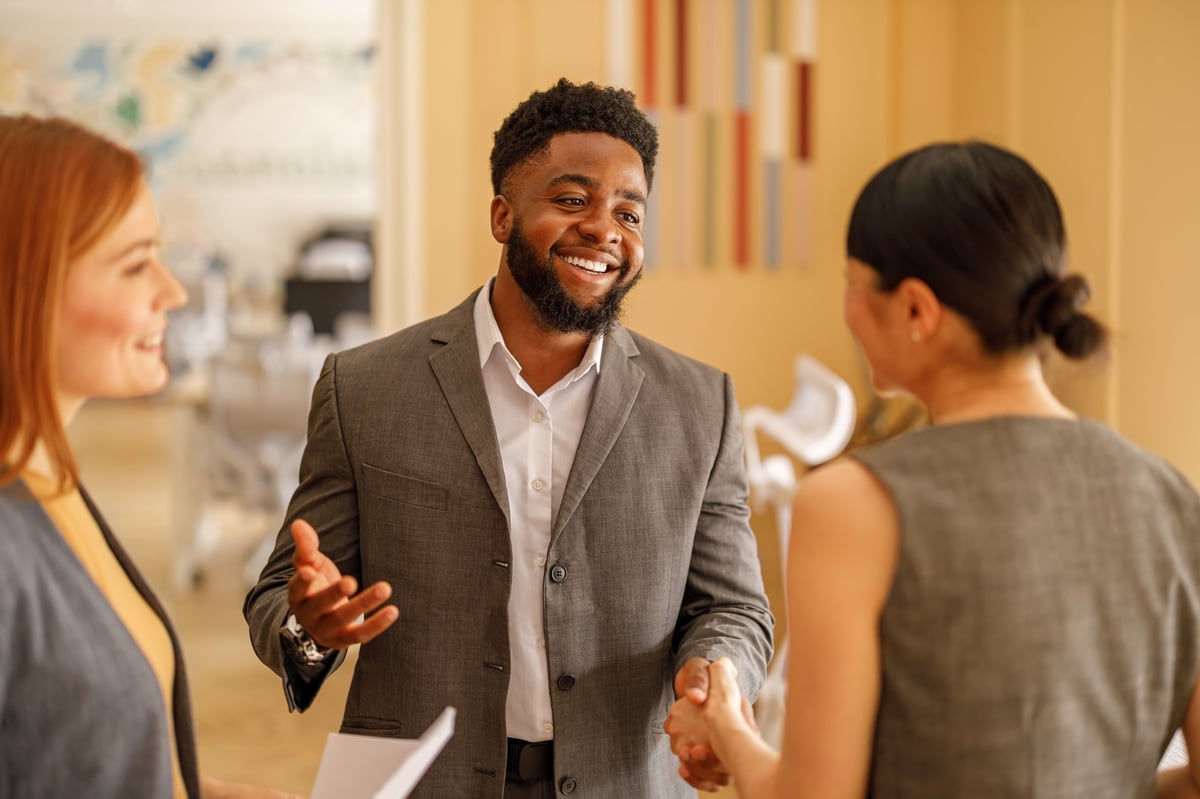 Young professionals at career event