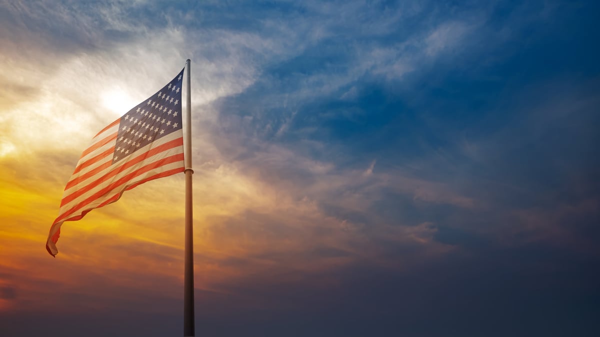 An American flag in Florence, South Carolina.