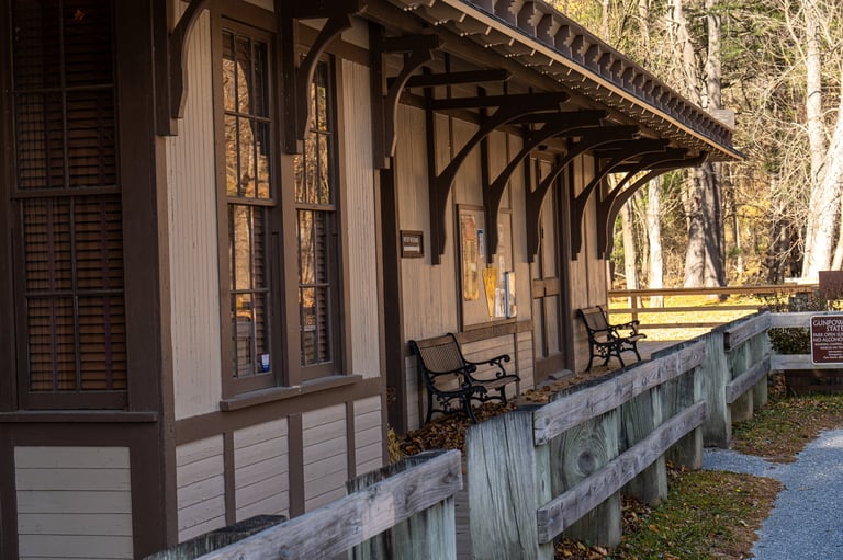Vintage railroad station representing the historical train depot era of Florence, South Carolina